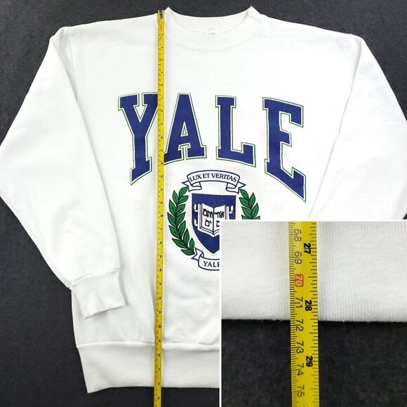 Yale University Vintage Sweatshirt Crewneck Bulldog Raised Spellout Made USA XL - Picture 7 of 14